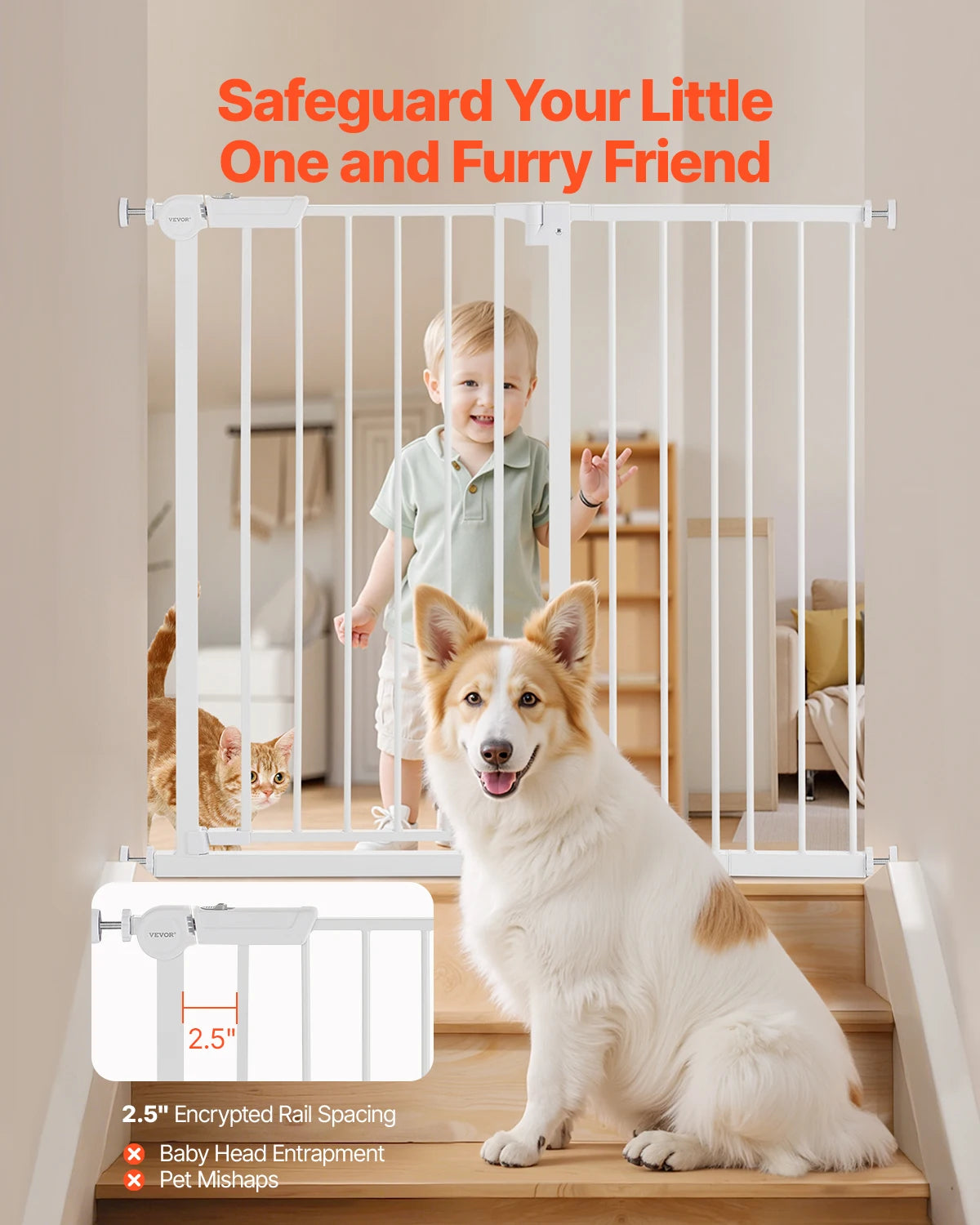 SucceBuy Pressure Mount Baby And Pet Walk Through Safety Gate