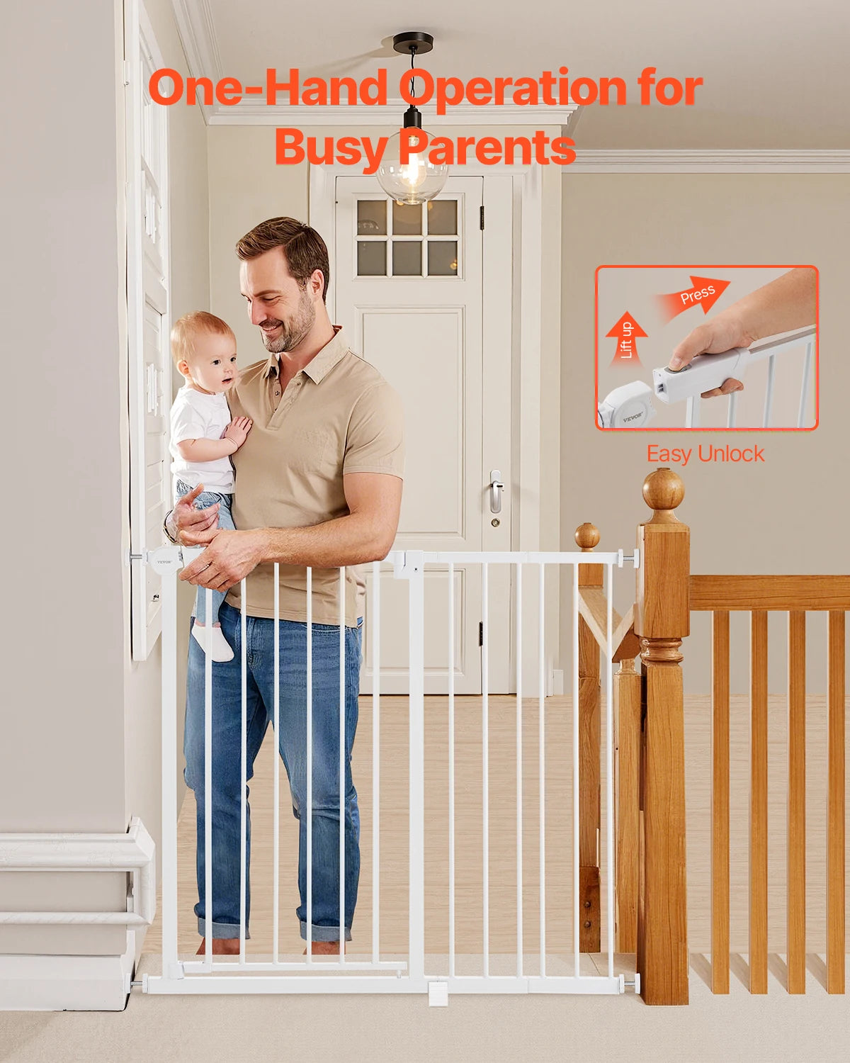 SucceBuy Pressure Mount Baby And Pet Walk Through Safety Gate