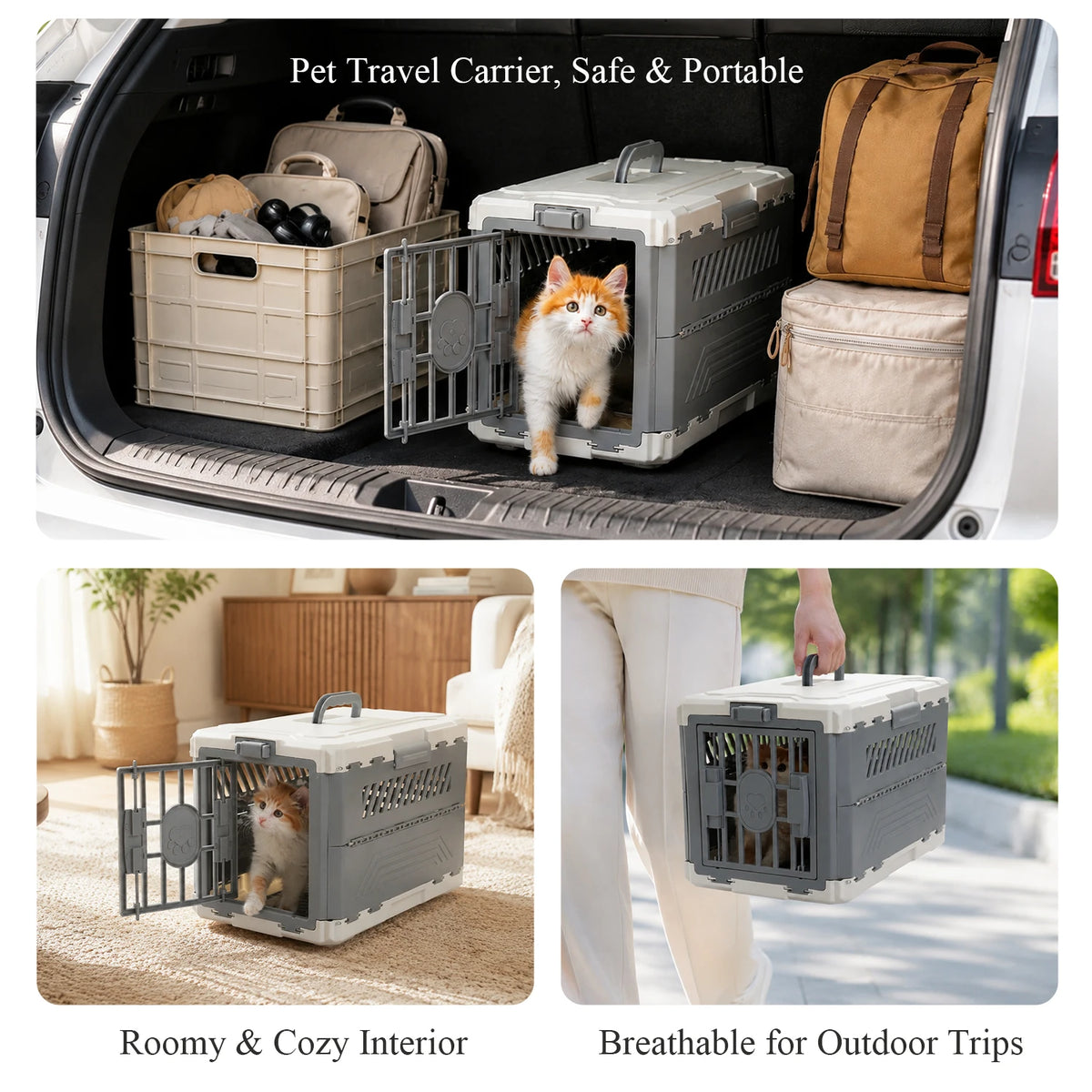 PAWZ Road Foldable Pet Carrier With Secure Lock Door