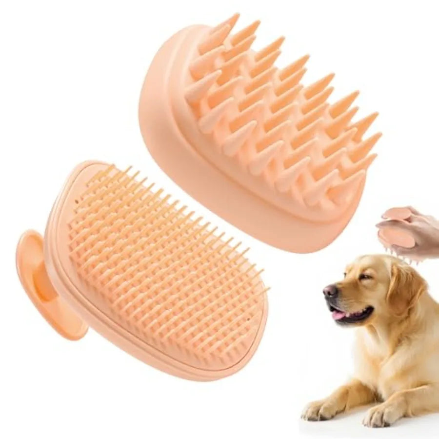 2 In 1 Dog Bath Brush Grooming And Massage Scrubber