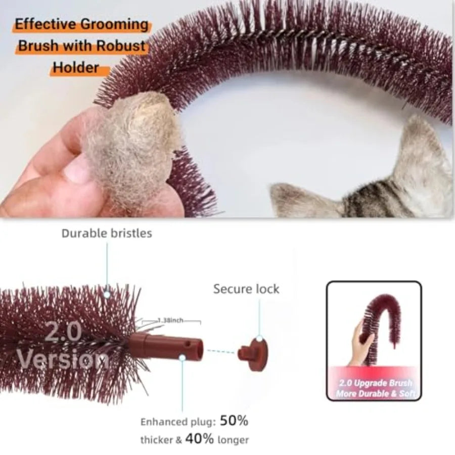 Cat Arch Self Grooming Brush With Wooden Scratching Pad