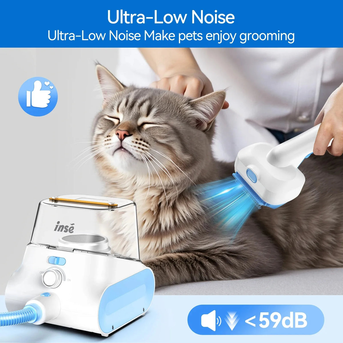 Inse P30 Pet Grooming Vacuum With Professional Clipper Set