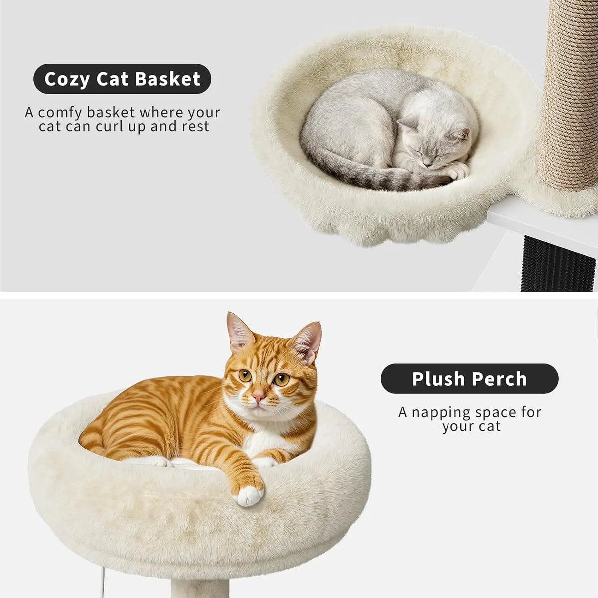 Garvee Cat Tree With Hidden Litter Cabinet And Padded Perches